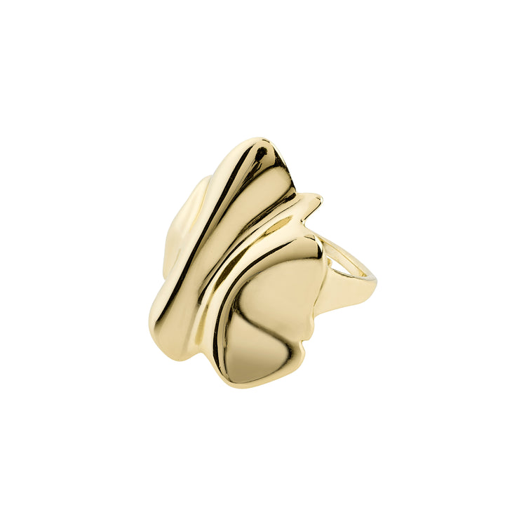 Pilgrim EM recycelter wellenförmiger Statement-Ring, vergoldet