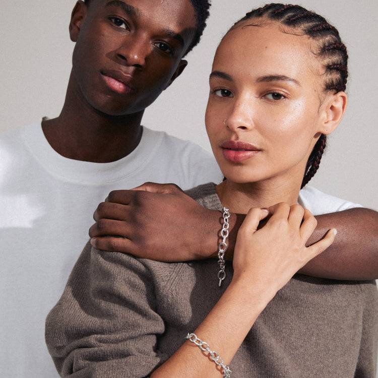 Pilgrim AMIRI recyceltes Armband versilbert Kostenloser Versand international