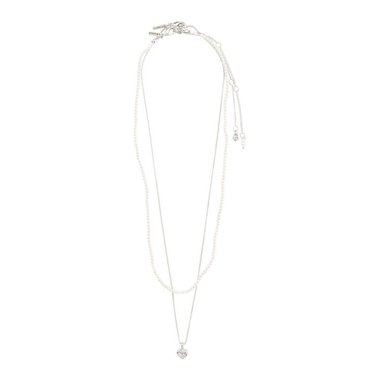 Pilgrim ARLET Halskette 2-in-1 Set, versilbert Speichern exportieren