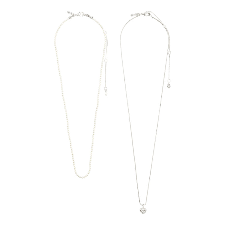 Pilgrim ARLET Halskette 2-in-1 Set, versilbert Speichern exportieren