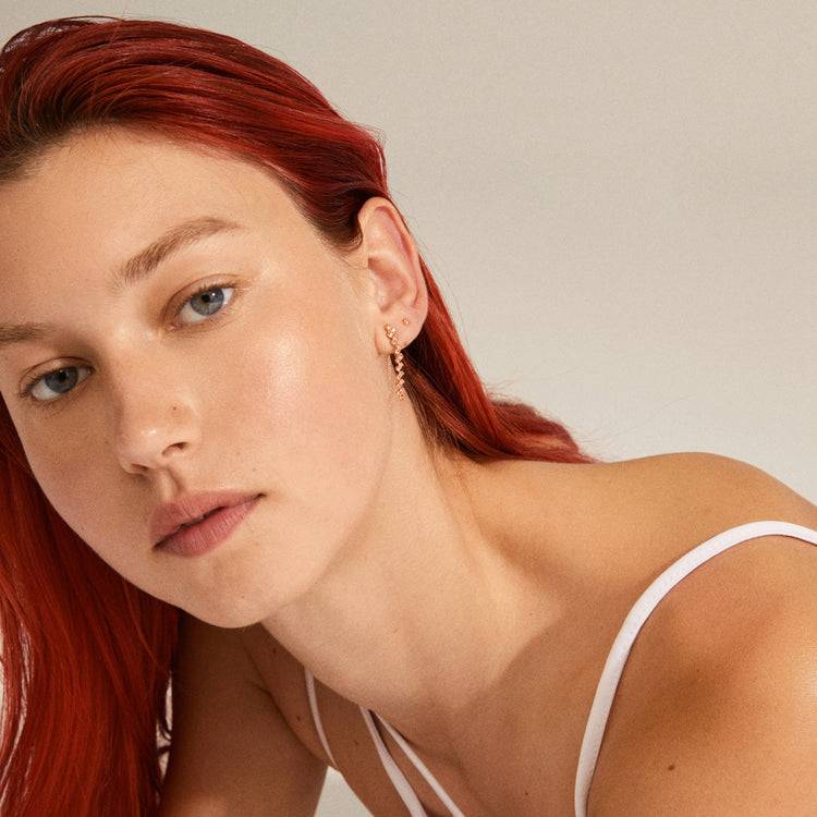 Pilgrim JOLENE recycelte Kettenohrringe 2-in-1, mit Roségold platt Flash Sale