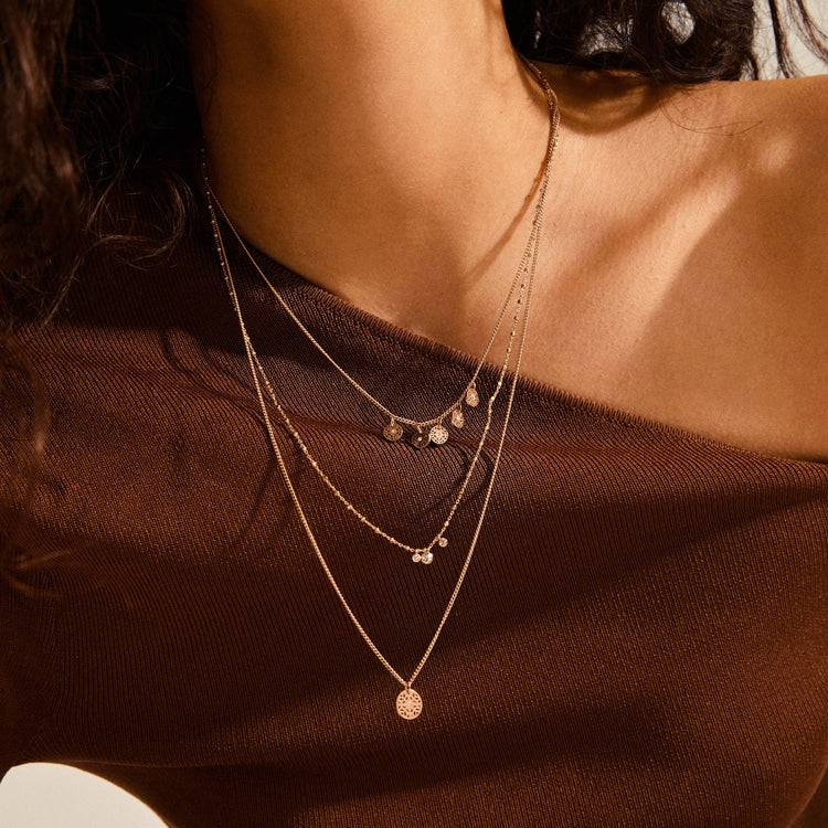 Pilgrim CAROL layered Halskette, 3 in einem mit roségold plattiert Nur für heute