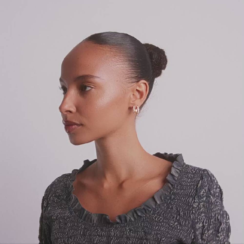 Pilgrim BLOOM recycelte Kristall-Hoop-Ohrringe vergoldet Räumungsverkauf