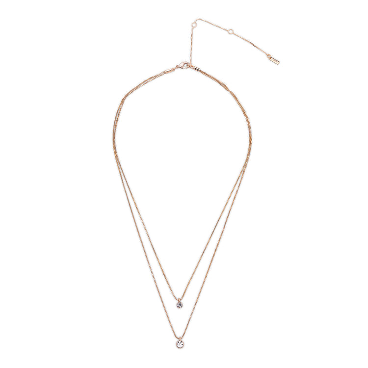 Pilgrim LUCIA recycelte 2-in-1-Kristallhalskette, rosévergoldet Online Outlet