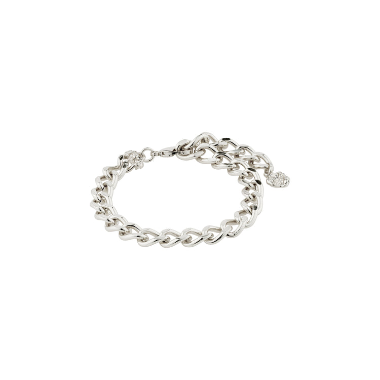Pilgrim CHARM recyceltes Panzerkettenarmband versilbert Blitzverkäufe