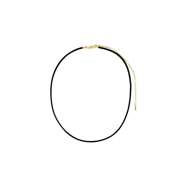 Pilgrim CHARM Lederband-Halskette, schwarz/vergoldet Kostenloser Versand