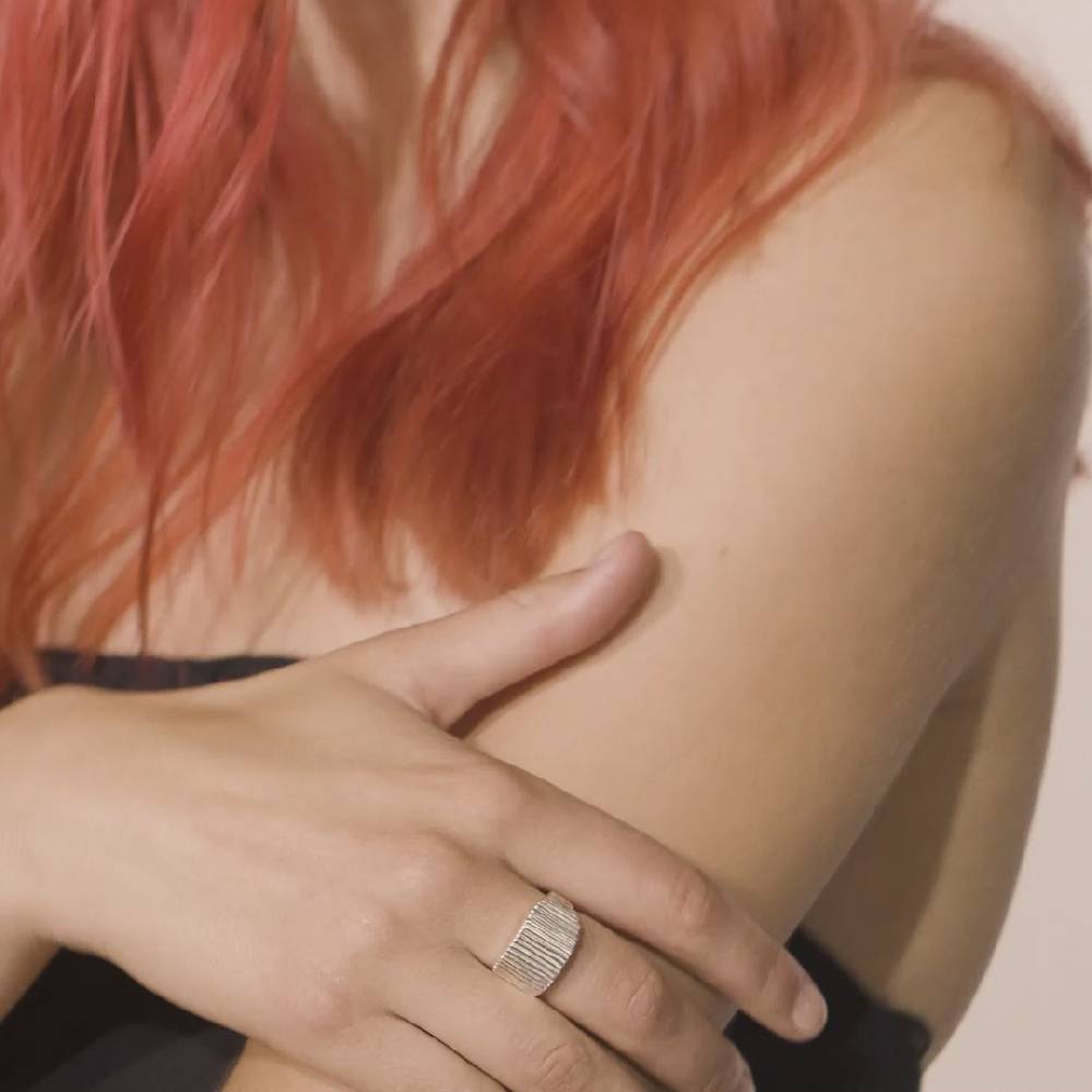 Pilgrim JEMMA Ring mit viereckigem Siegel, versilbert Lagerräumung