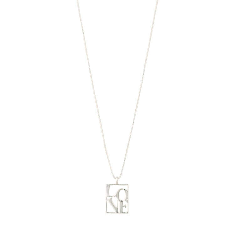 Pilgrim LOVE TAG, recycelte LOVE Halskette versilbert Black Friday Preise