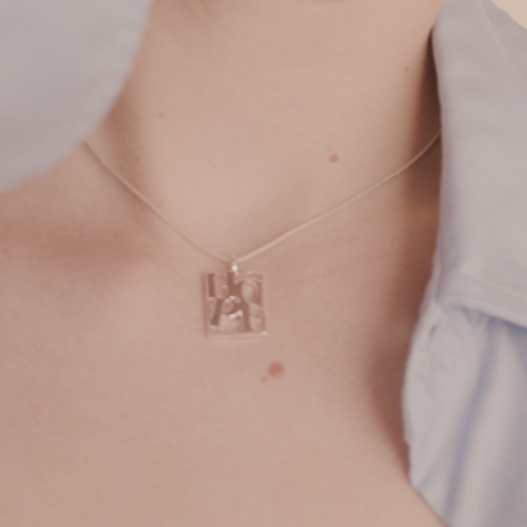 Pilgrim LOVE TAG, recycelte HOPE Halskette versilbert zollfrei