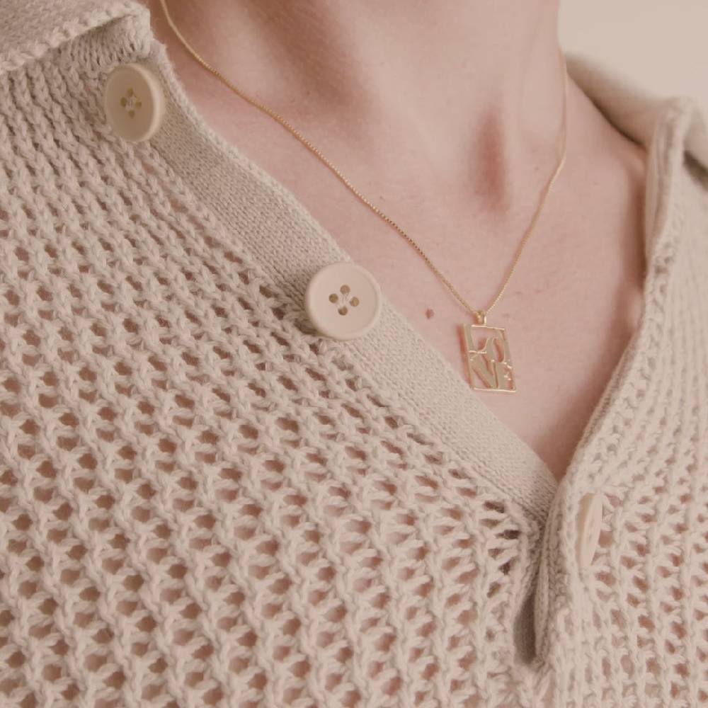 Pilgrim LOVE TAG, recycelte LOVE Halskette vergoldet Outlet
