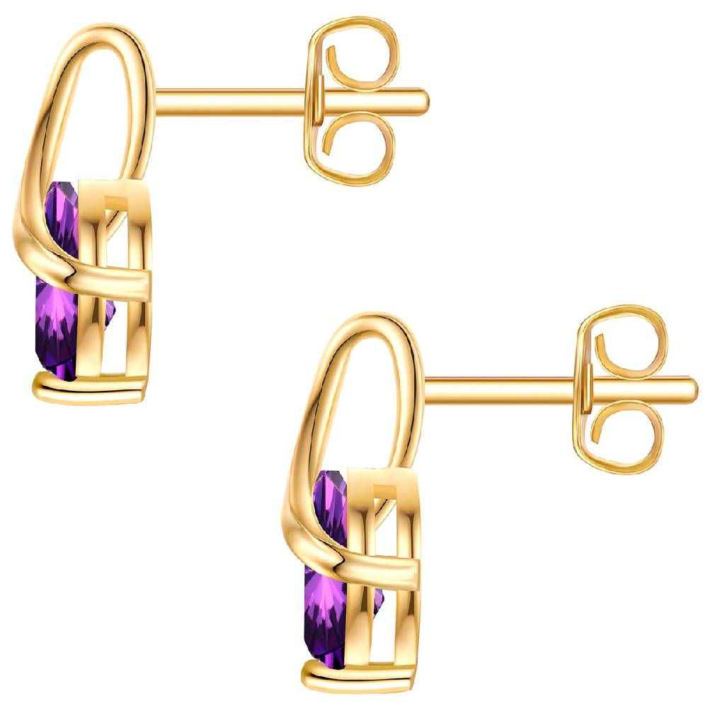 Rafaela Donata Ohrstecker Sterling Silber gelbgold Zirkonia violett Auslauf