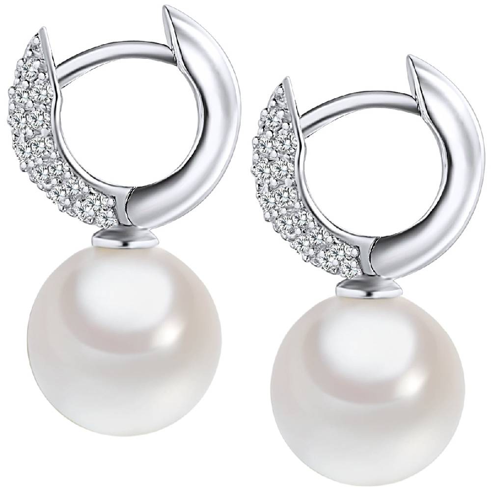 Rafaela Donata Ohrhänger Sterling Silber Südsee-Muschelkernperle weiß Zirkonia weiß Outlet