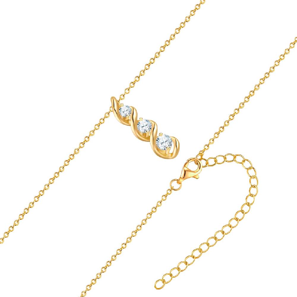 Rafaela Donata Kette mit Anhänger Sterling Silber gelbgold Zirkonia weiß Neuheiten