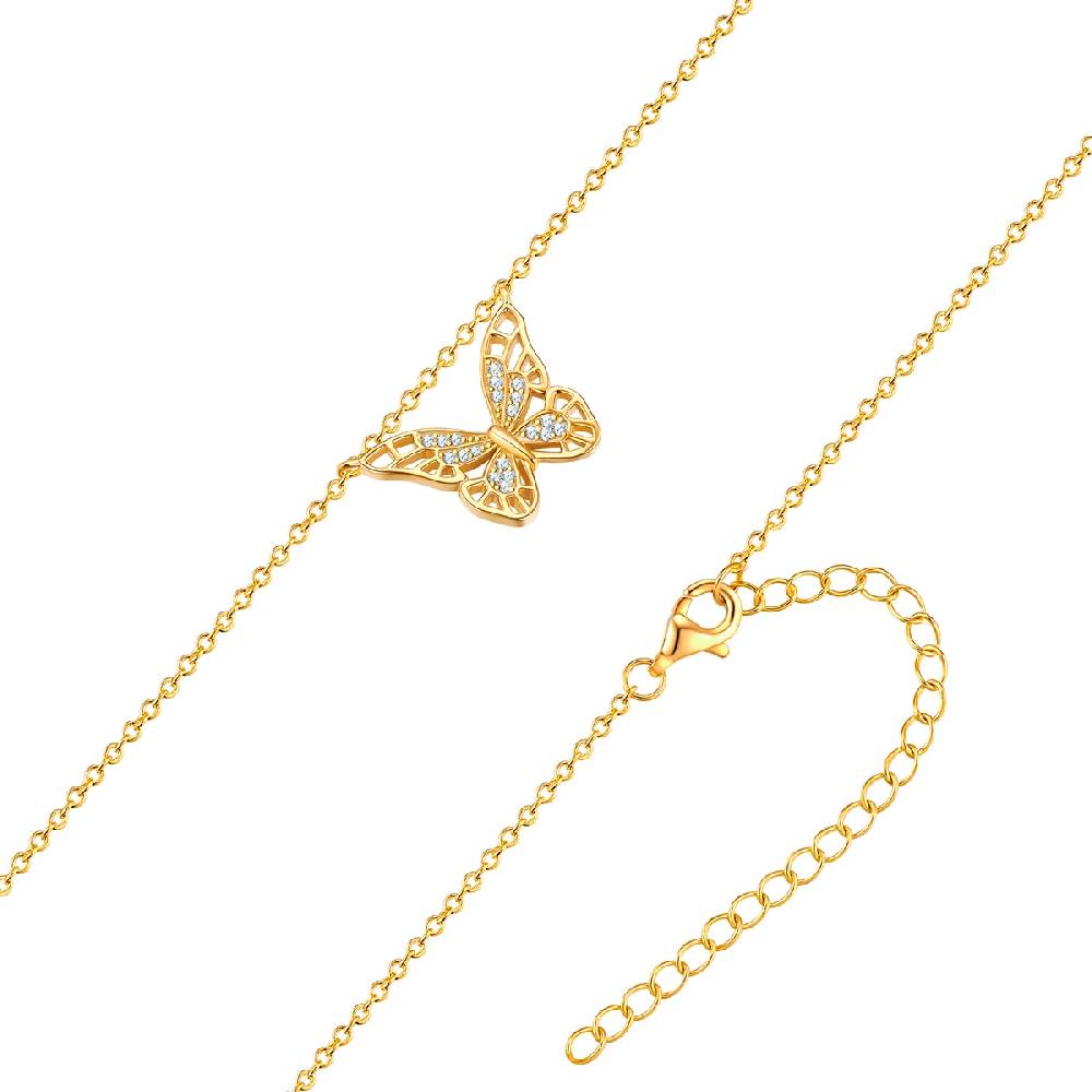 Rafaela Donata Kette mit Anhänger Sterling Silber gelbgold Zirkonia weiß Angebote