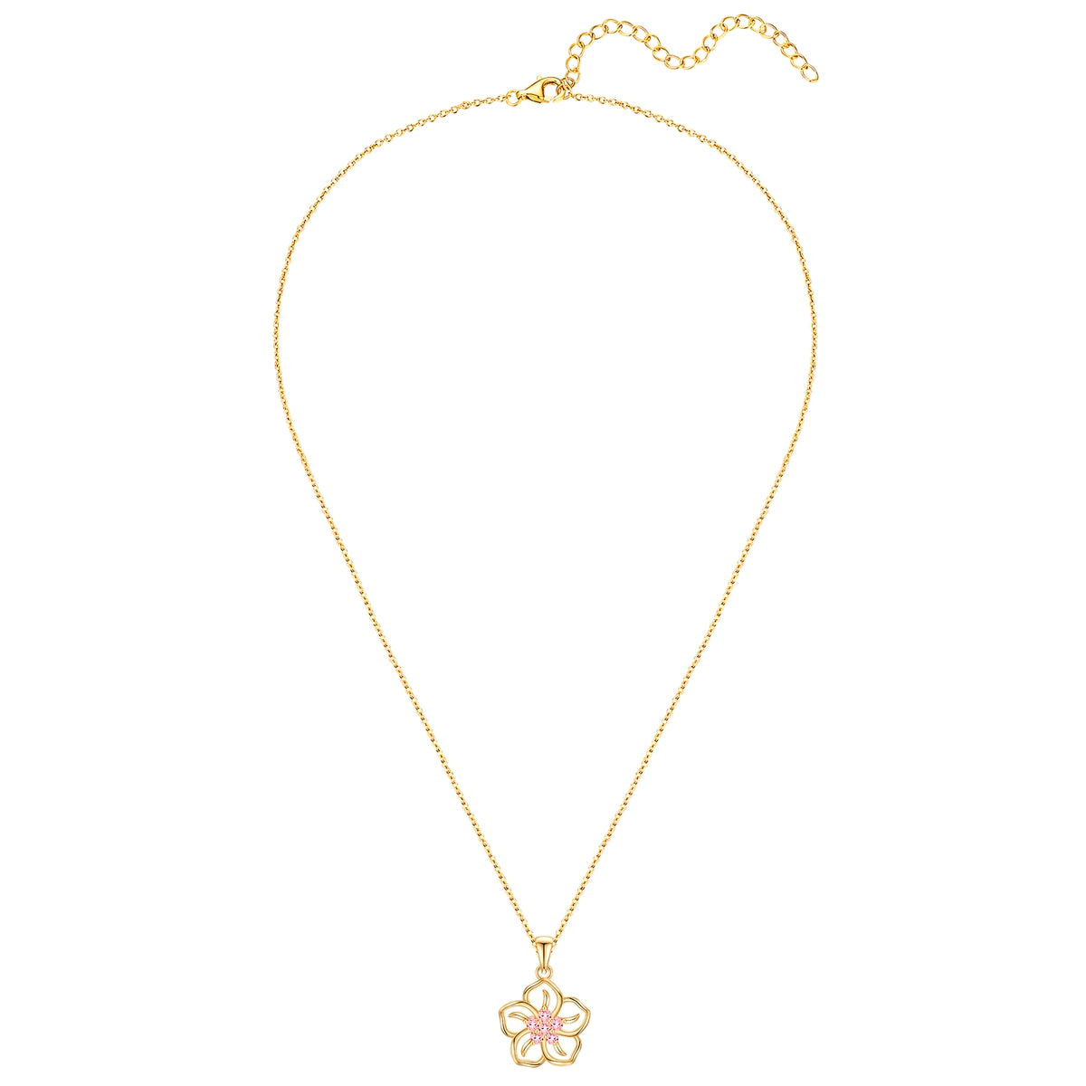 Rafaela Donata Kette mit Anhänger Sterling Silber gelbgold Zirkonia rosa Fabrikverkauf