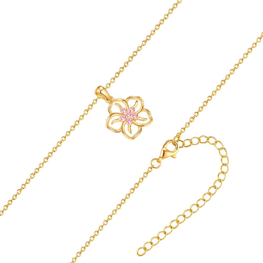 Rafaela Donata Kette mit Anhänger Sterling Silber gelbgold Zirkonia rosa Fabrikverkauf