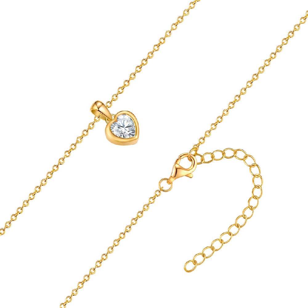 Rafaela Donata Kette mit Anhänger Sterling Silber gelbgold Zirkonia weiß Schlussverkauf