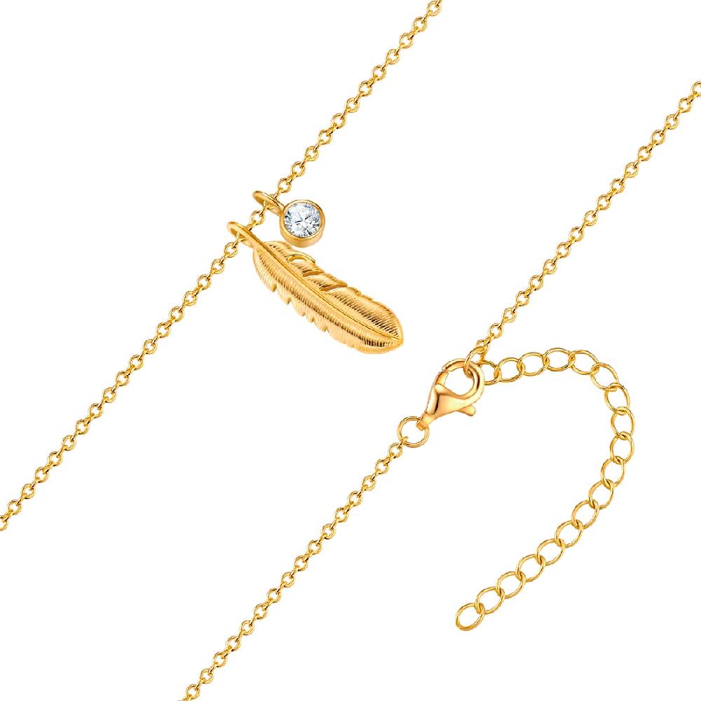 Rafaela Donata Kette mit Anhänger Sterling Silber gelbgold Zirkonia weiß Online