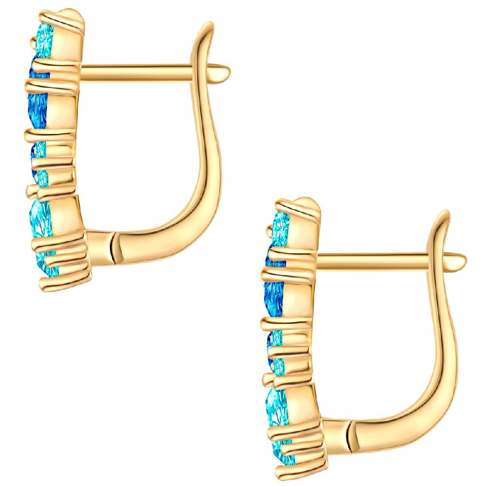 Rafaela Donata Creolen Sterling Silber gelbgold Zirkonia blau Outlet