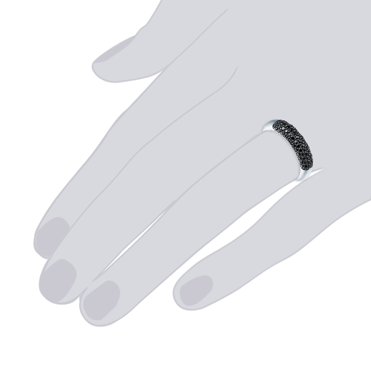 Rafaela Donata Ring Sterling Silber Zirkonia schwarz Fabrikverkauf