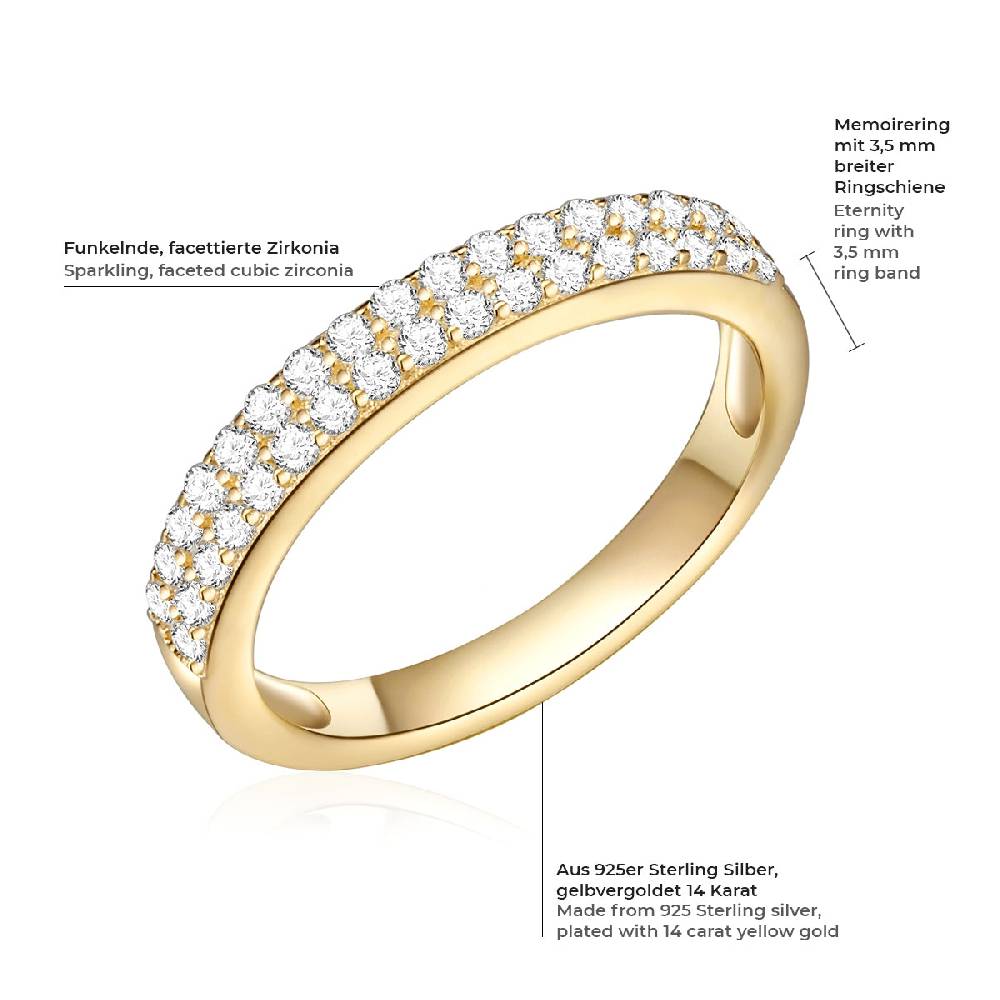 Rafaela Donata Ring Sterling Silber gelbgold Zirkonia weiß Meist gekauft