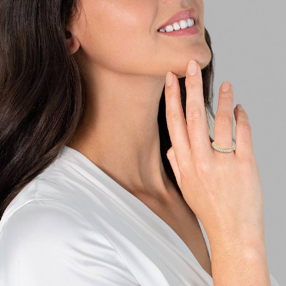 Rafaela Donata Ring Sterling Silber gelbgold Zirkonia weiß Meist gekauft