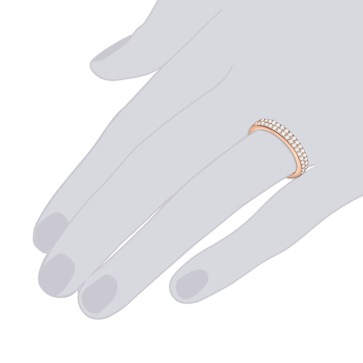 Rafaela Donata Ring Sterling Silber roségold Zirkonia weiß Blitzverkäufe