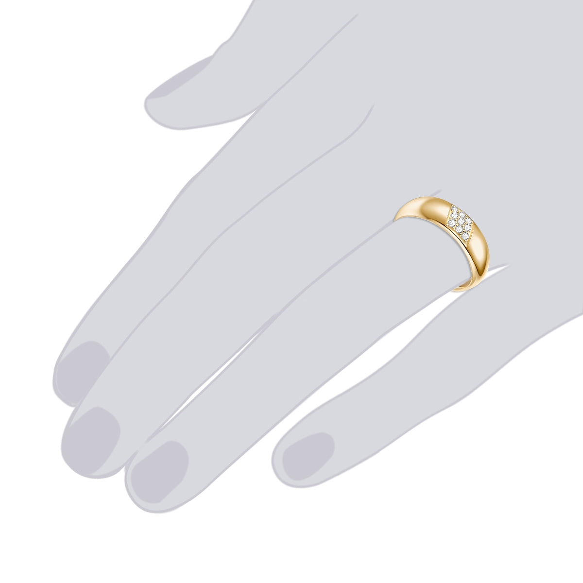 Rafaela Donata Ring Sterling Silber gelbgold Zirkonia weiß Schlussverkauf