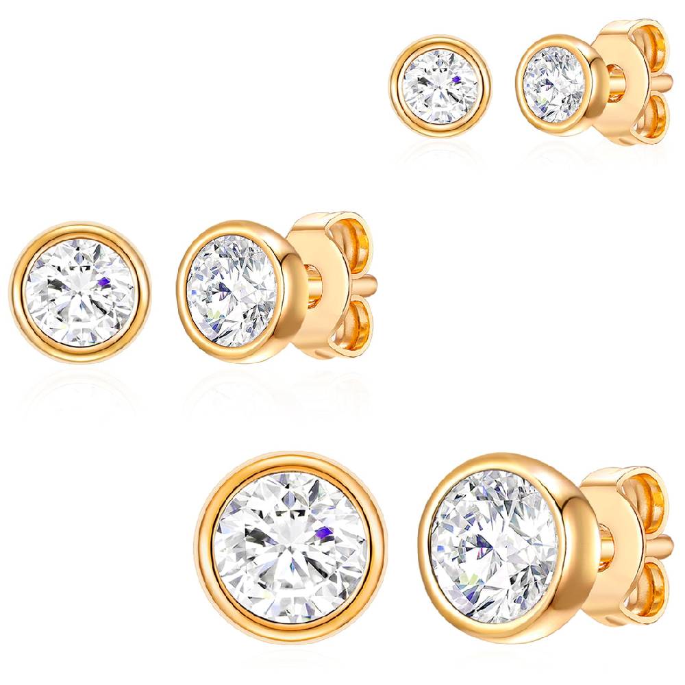 Rafaela Donata 3er Set Ohrstecker Sterling Silber verziert mit Kristallen von Swarovski® weiß