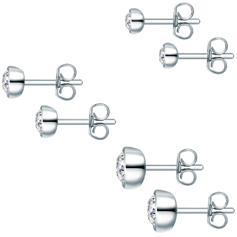 Rafaela Donata 3er Set Ohrstecker Sterling Silber verziert mit Kristallen von Swarovski® weiß Auslauf