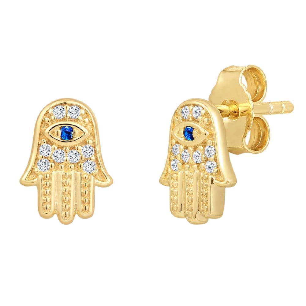 Rafaela Donata Ohrstecker Sterling Silber gelbgold Korund (synth.) blau Zirkonia weiß