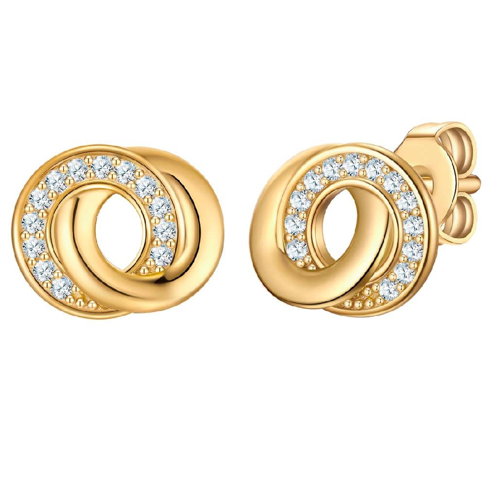 Rafaela Donata Ohrstecker Sterling Silber gelbgold Zirkonia weiß