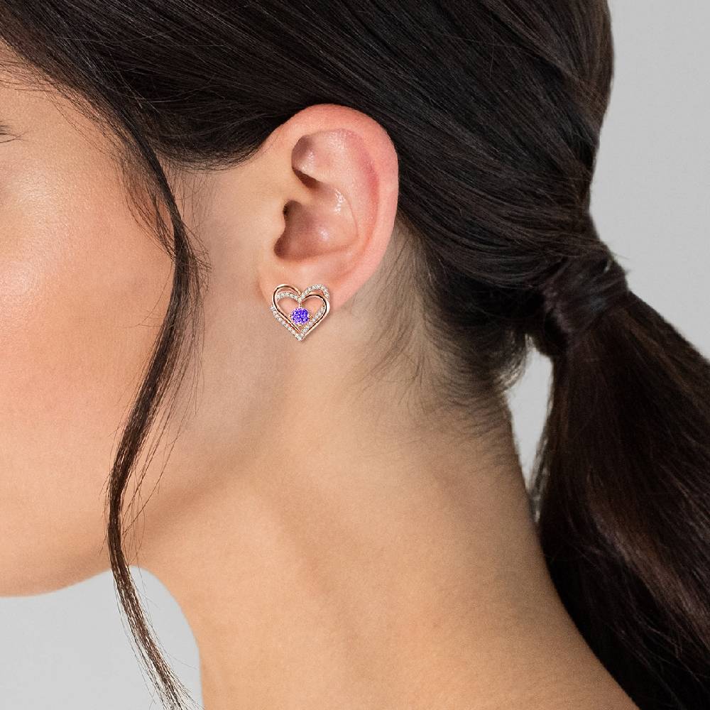 Rafaela Donata Ohrstecker Sterling Silber roségold verziert mit Kristallen von Swarovski® violet Zirkonia weiß Hotsell