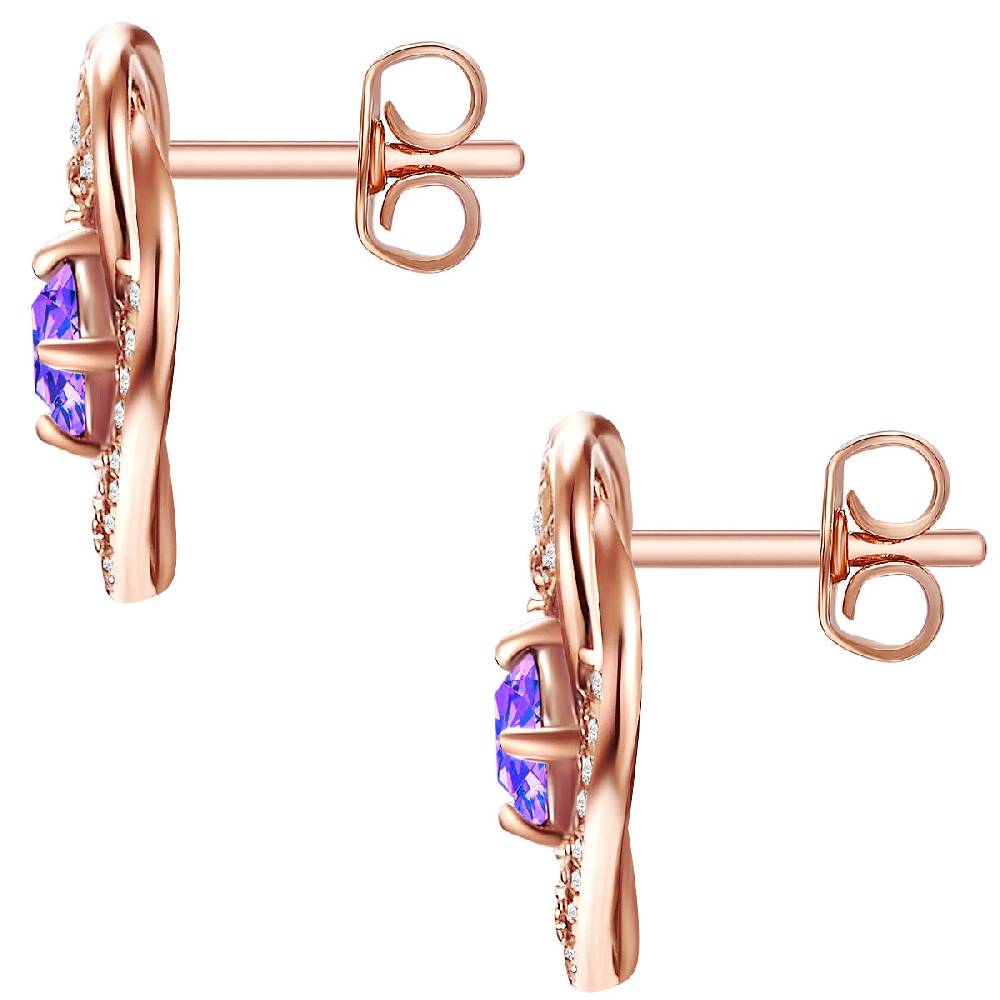 Rafaela Donata Ohrstecker Sterling Silber roségold verziert mit Kristallen von Swarovski® violet Zirkonia weiß Hotsell