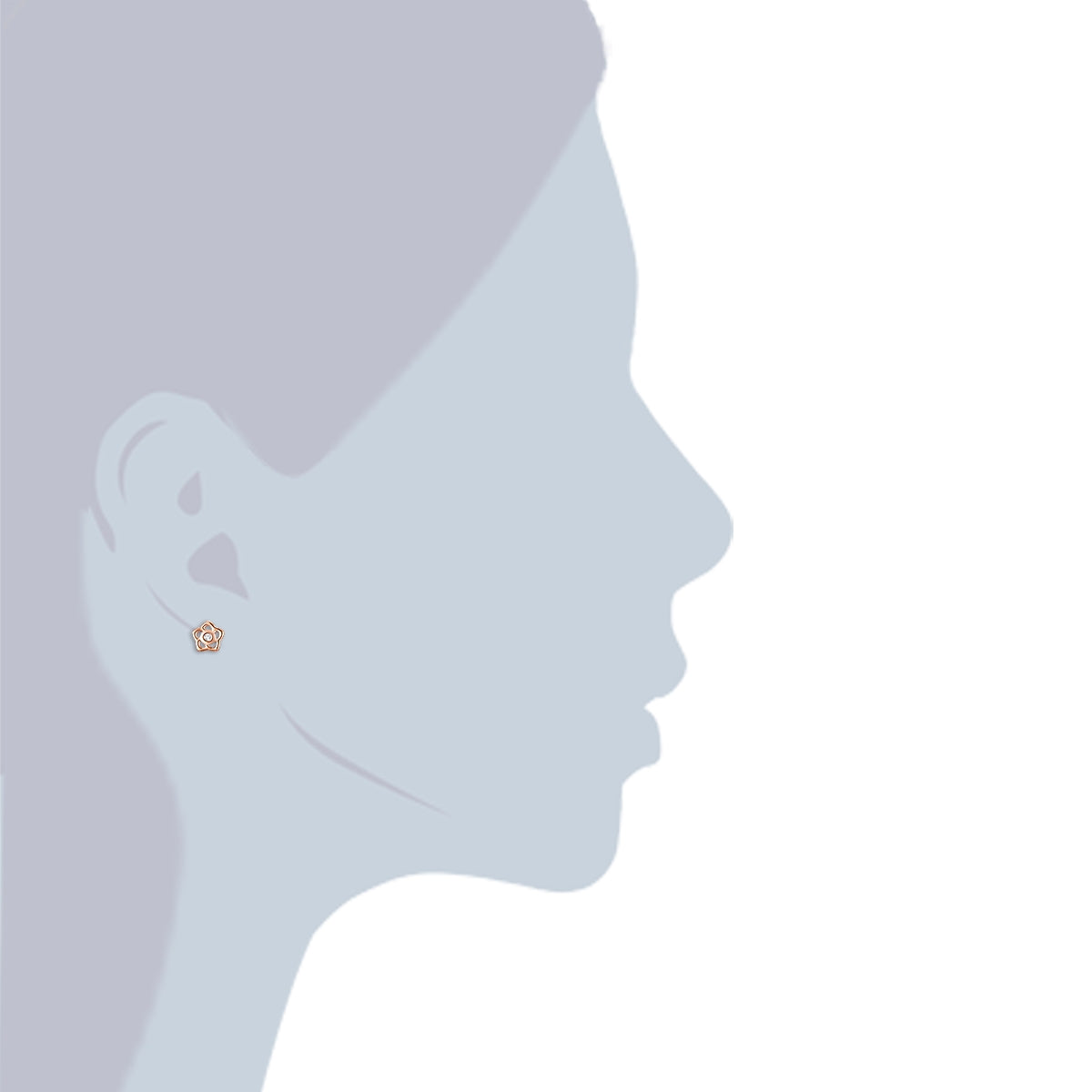 Rafaela Donata Ohrstecker Sterling Silber roségold Zirkonia weiß im Angebot