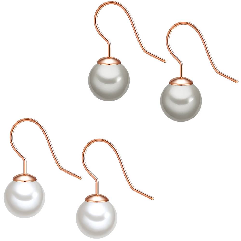 Rafaela Donata 2er Set Perlenohrhänger Sterling Silber roségold Muschelkernperle weiß silbergrau Günstiger Verkauf