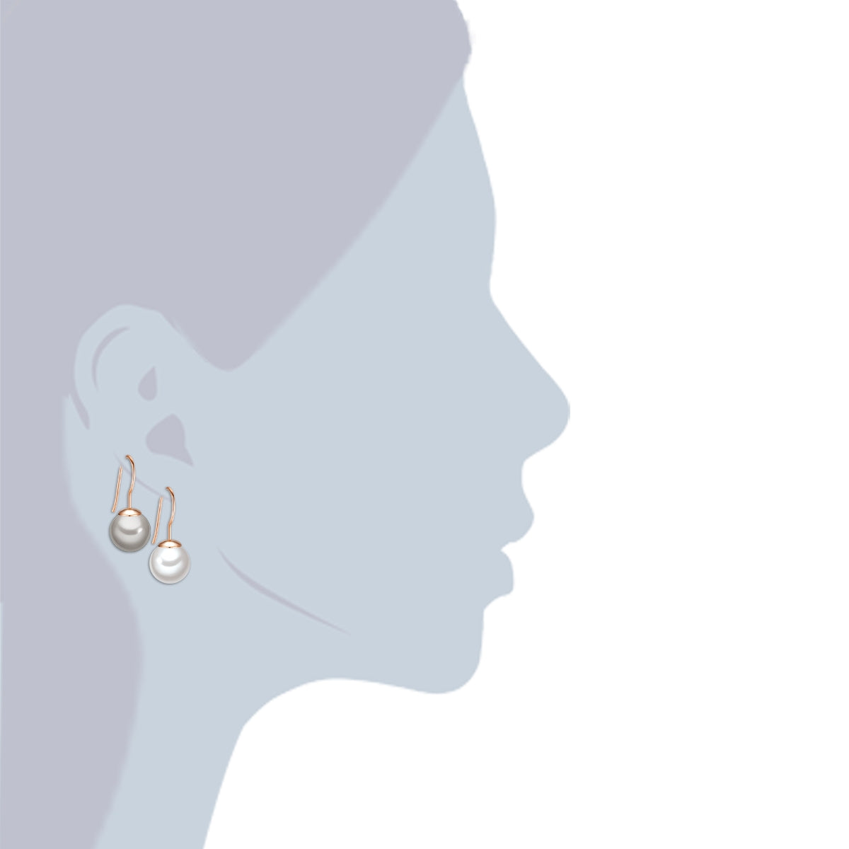 Rafaela Donata 2er Set Perlenohrhänger Sterling Silber roségold Muschelkernperle weiß silbergrau Günstiger Verkauf