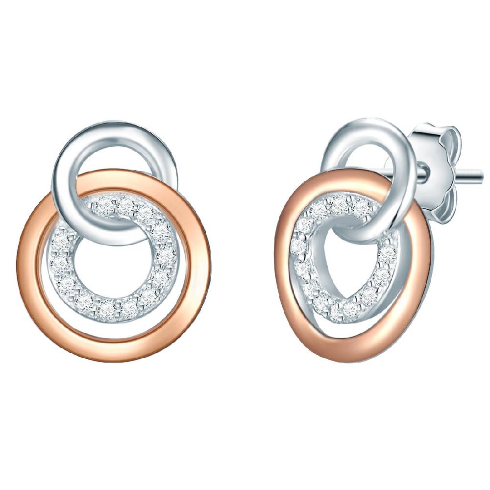 Rafaela Donata Ohrstecker Sterling Silber bi-Color Zirkonia weiß Meist gekauft