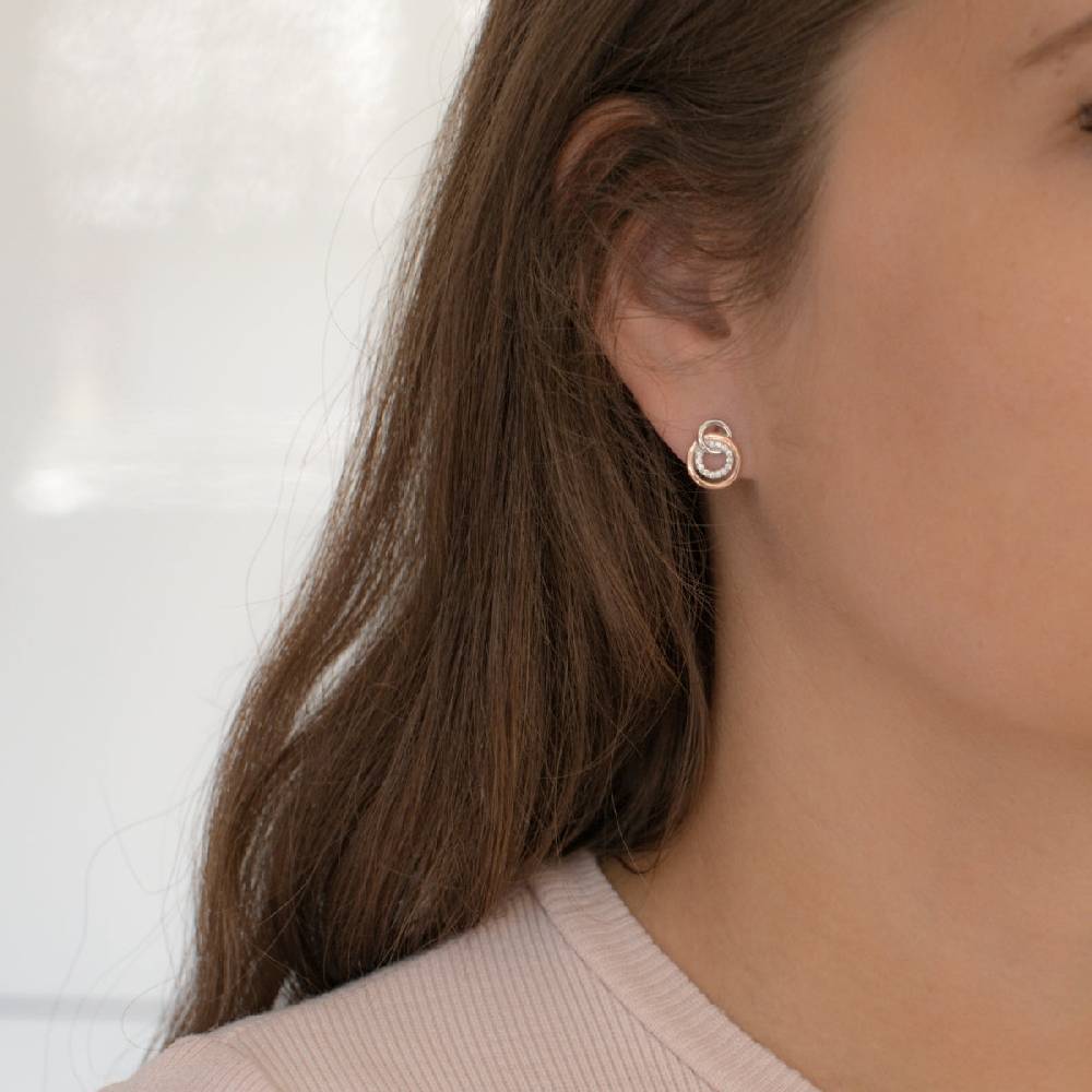 Rafaela Donata Ohrstecker Sterling Silber bi-Color Zirkonia weiß Meist gekauft