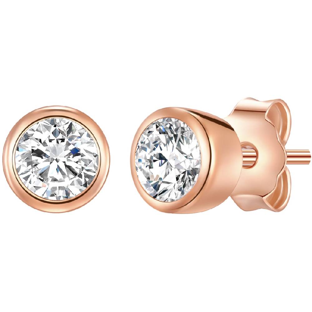 Rafaela Donata Ohrstecker Sterling Silber roségold Zirkonia weiß Online