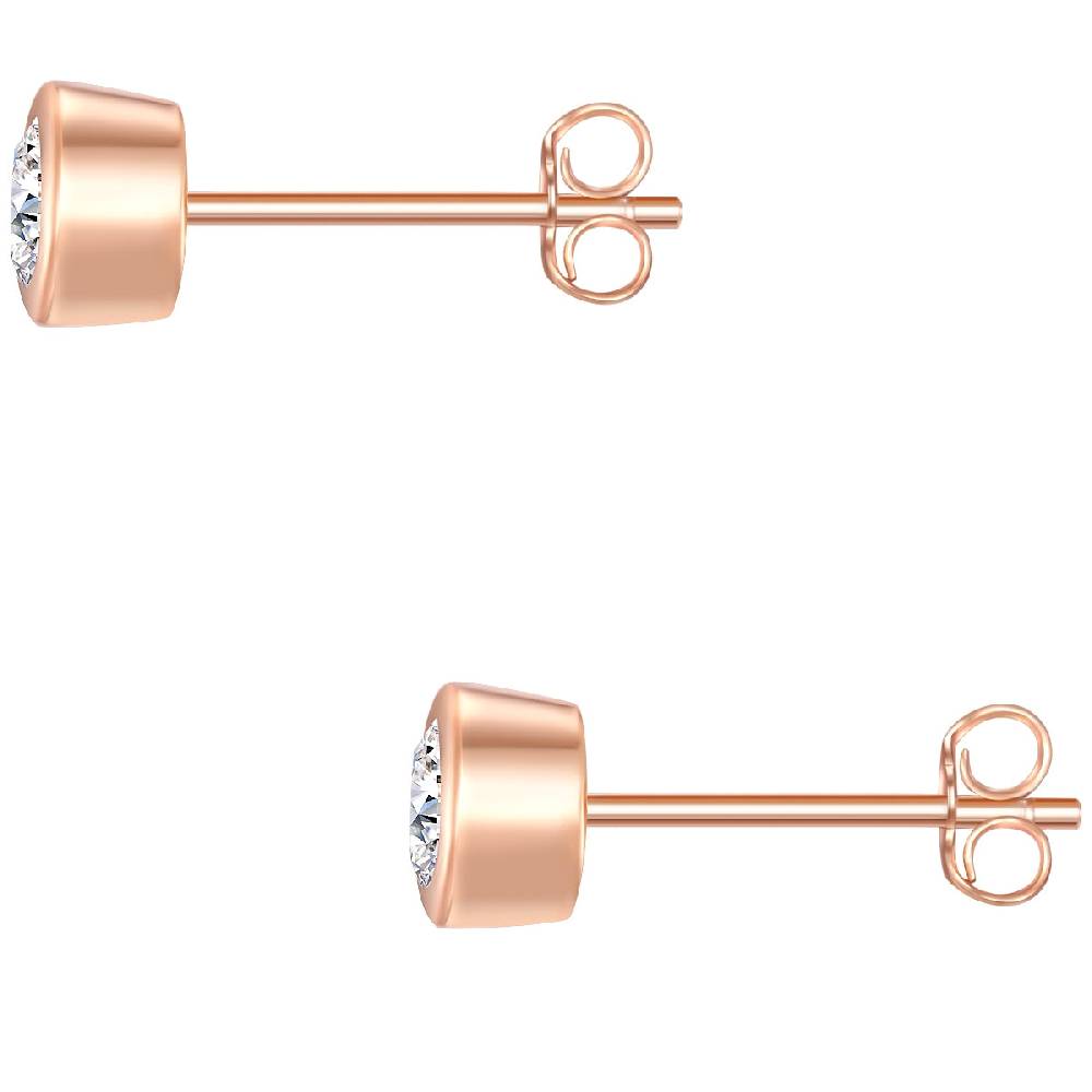 Rafaela Donata Ohrstecker Sterling Silber roségold Zirkonia weiß Online