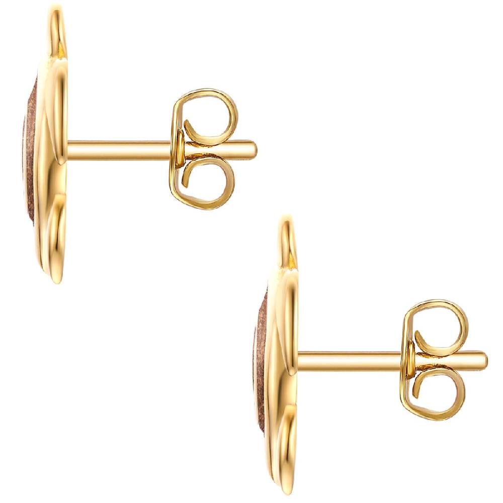 Rafaela Donata Ohrstecker Sterling Silber gelbgold Emaille braun Zeitbegrenzte Promotion