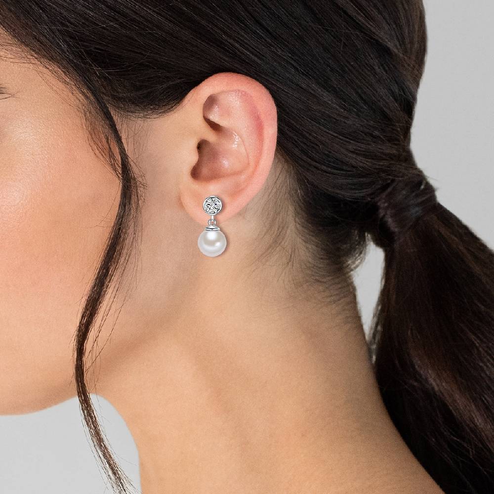 Rafaela Donata Ohrstecker Sterling Silber Südsee-Muschelkernperle weiß Zirkonia weiß Angebote