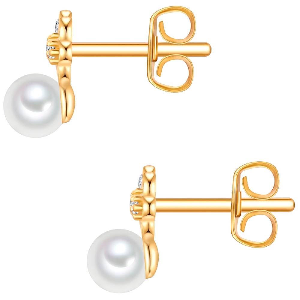 Rafaela Donata Ohrstecker Sterling Silber gelbgold Perle (synth.) weiß Auslauf