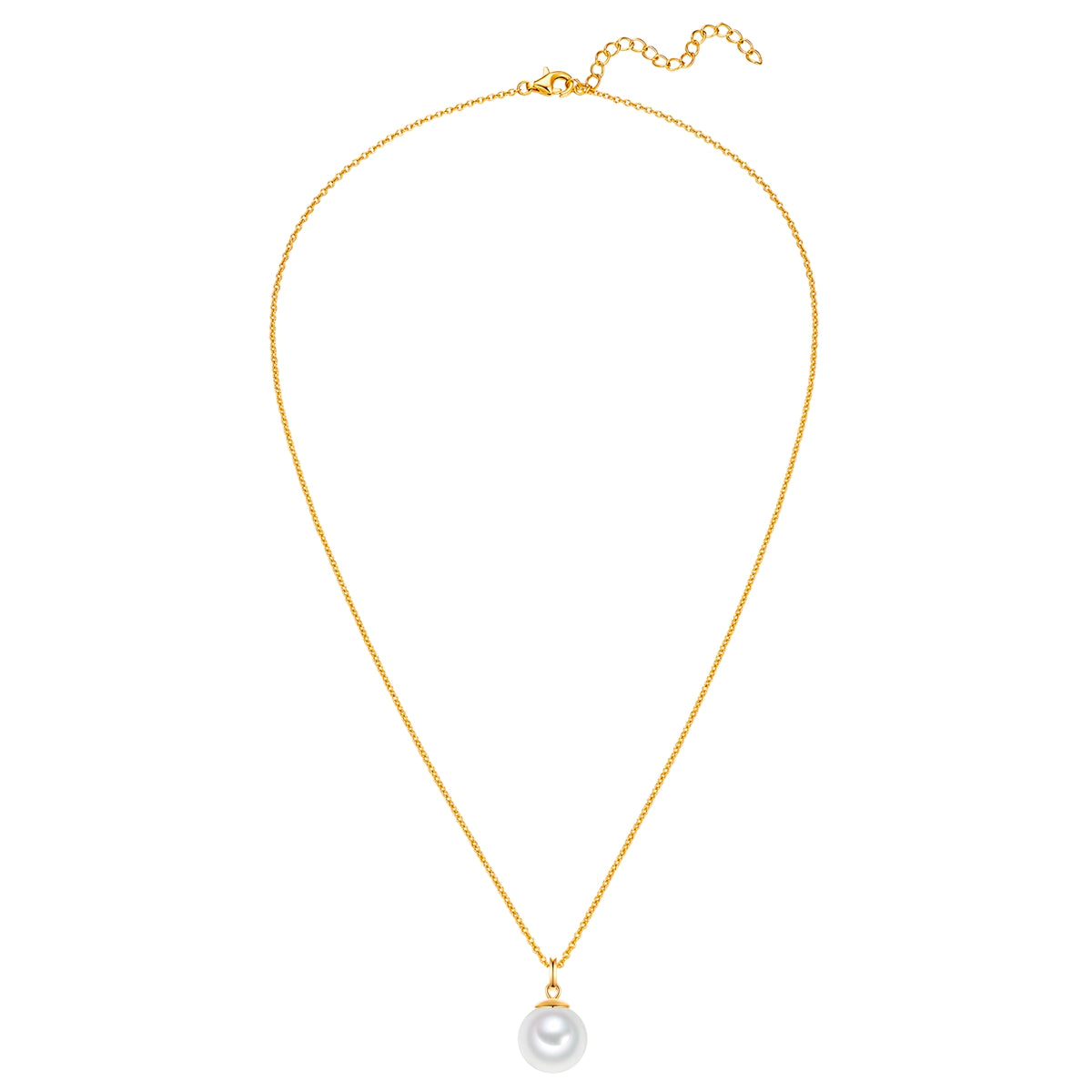 Rafaela Donata Kette mit Anhänger Sterling Silber gelbgold Muschelkernperle weiß Hotsell