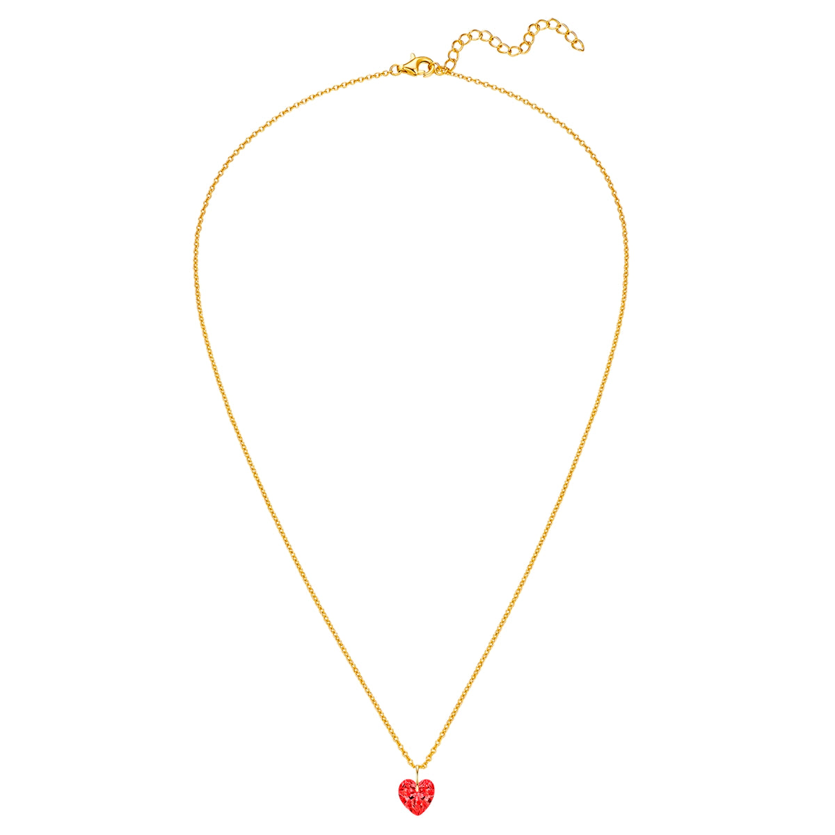 Rafaela Donata Kette mit Anhänger Sterling Silber gebgold Zirkonia rot im Angebot