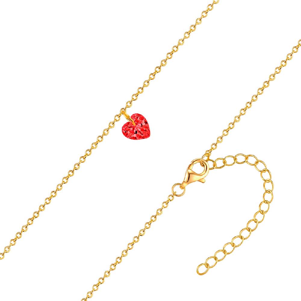 Rafaela Donata Kette mit Anhänger Sterling Silber gebgold Zirkonia rot im Angebot