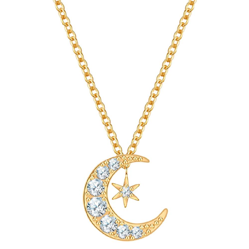 Rafaela Donata Kette mit Anhänger Sterling Silber gelbgold Zirkonia weiß Günstiger Verkauf