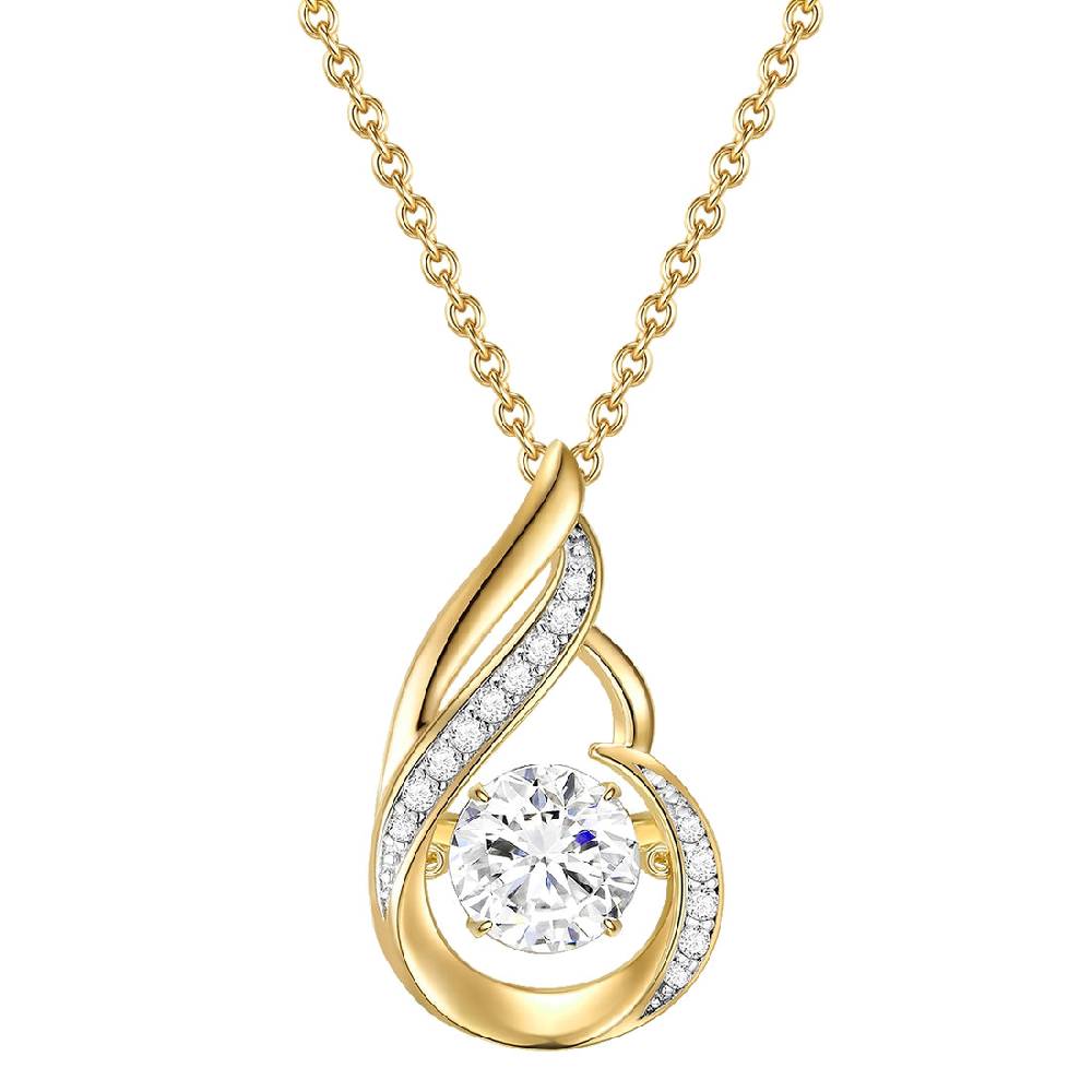 Rafaela Donata Kette mit Anhänger Sterling Silber gelbgold Zirkonia weiß