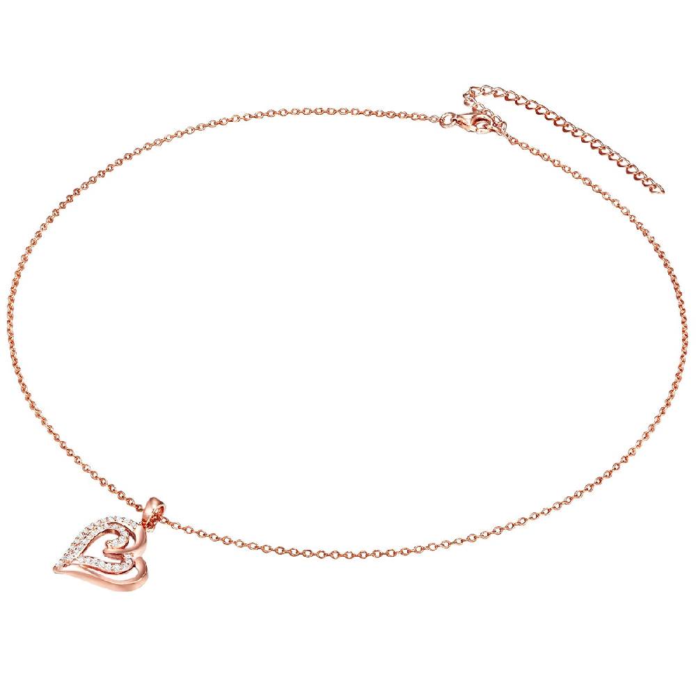 Rafaela Donata Kette mit Anhänger Sterling Silber roségold Zirkonia weiß im Angebot
